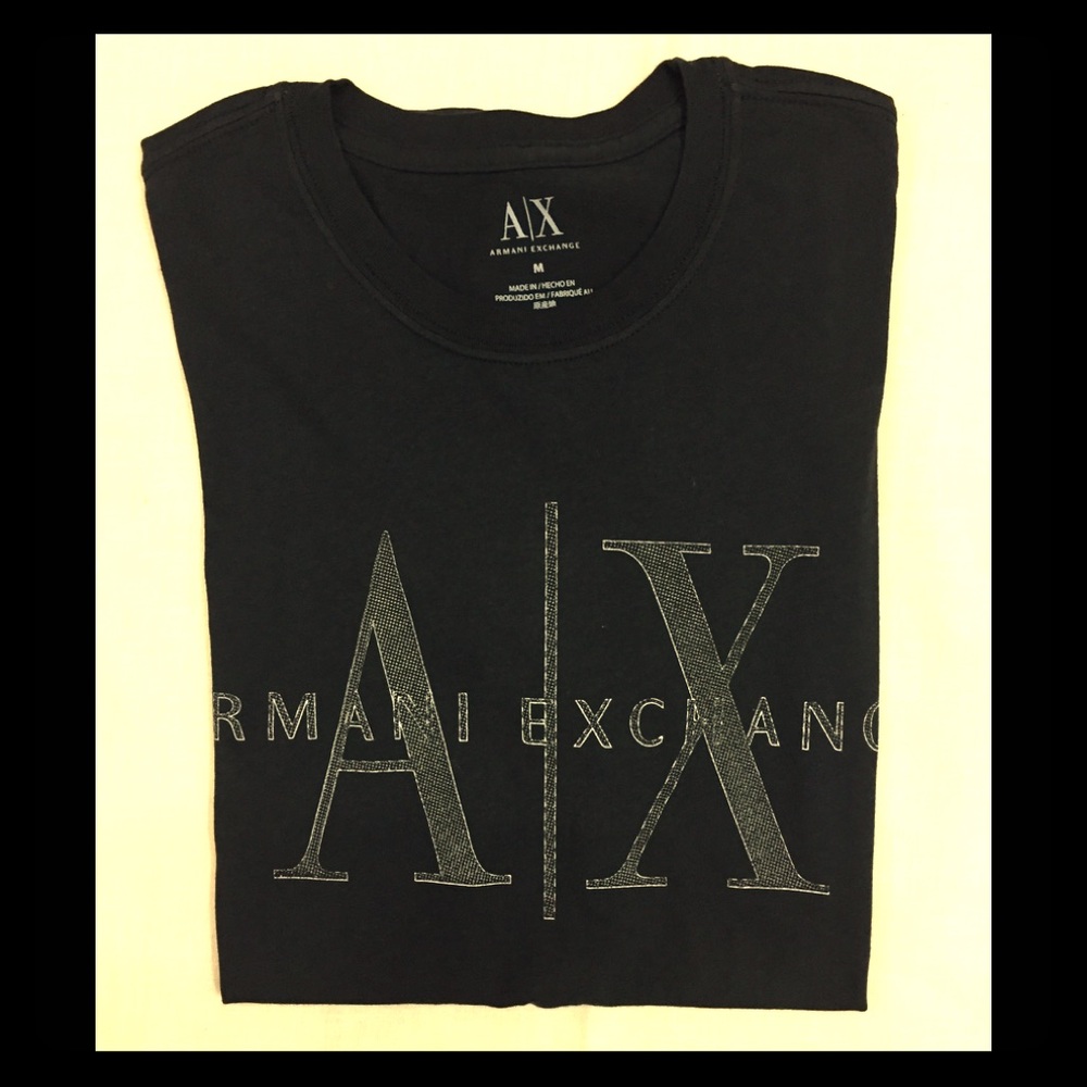 Armani Exchange Black Tshirt Short Sleeves
